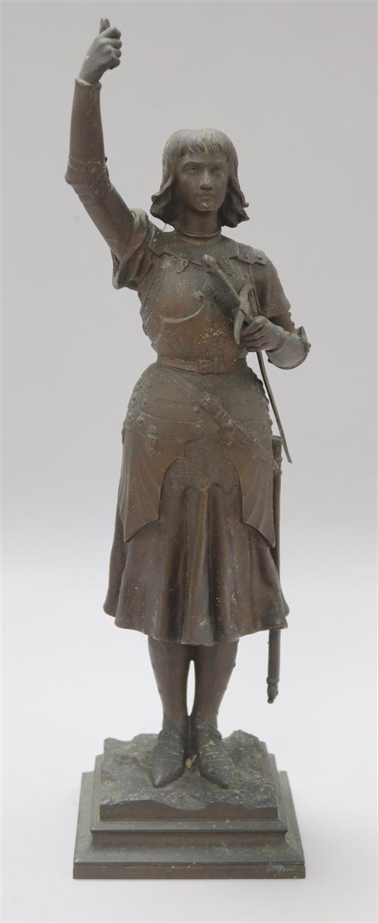 A bronze model of Joan of Arc